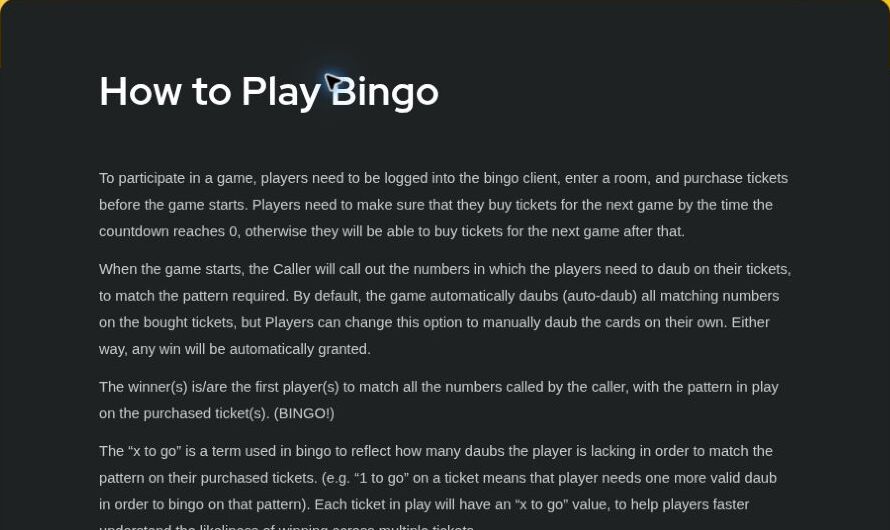 Casino Time official bingo guide explaining ticket purchase and automatic daubing