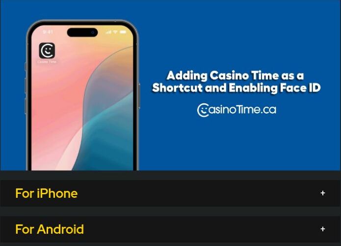 Casino Time guide for adding its website as an iPhone or Android home-screen shortcut