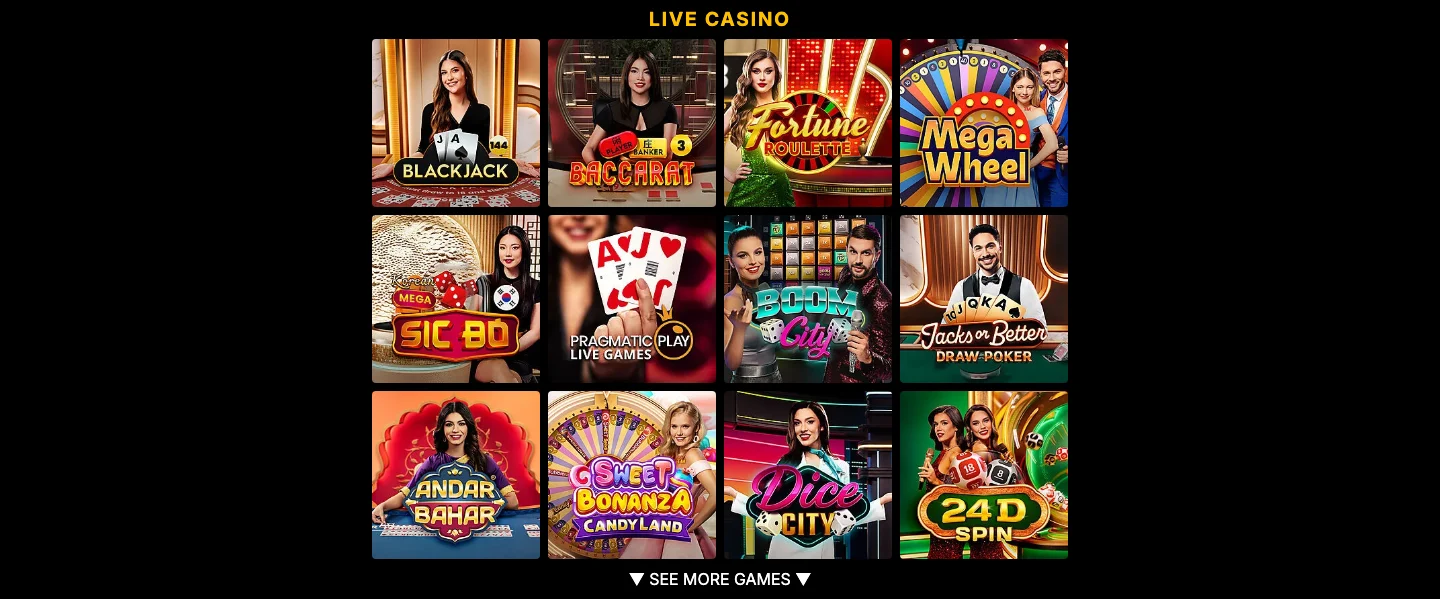 Live-casino row on the Golden Tiger homepage