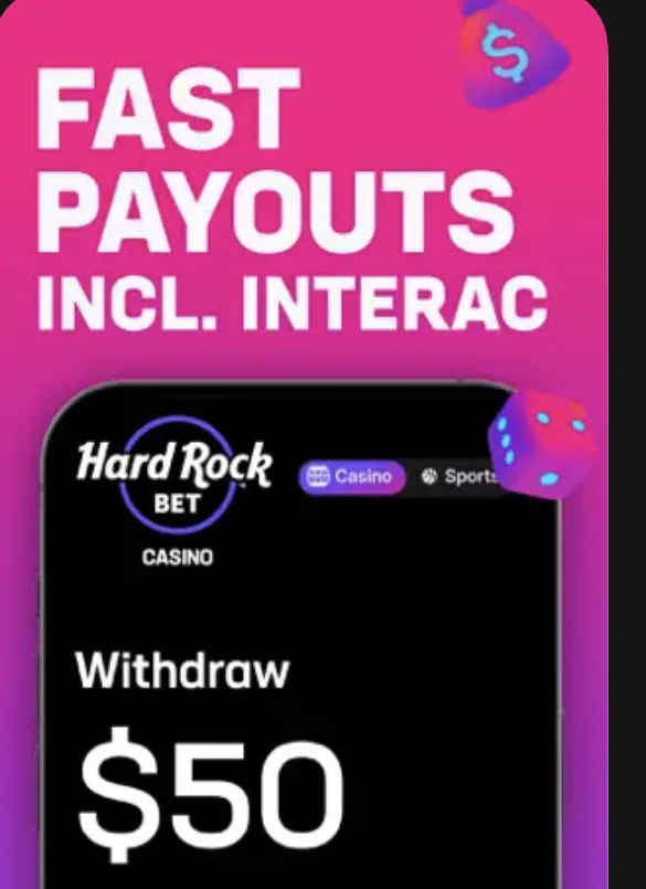 App Store artwork reading fast payouts including Interac above a Withdraw screen